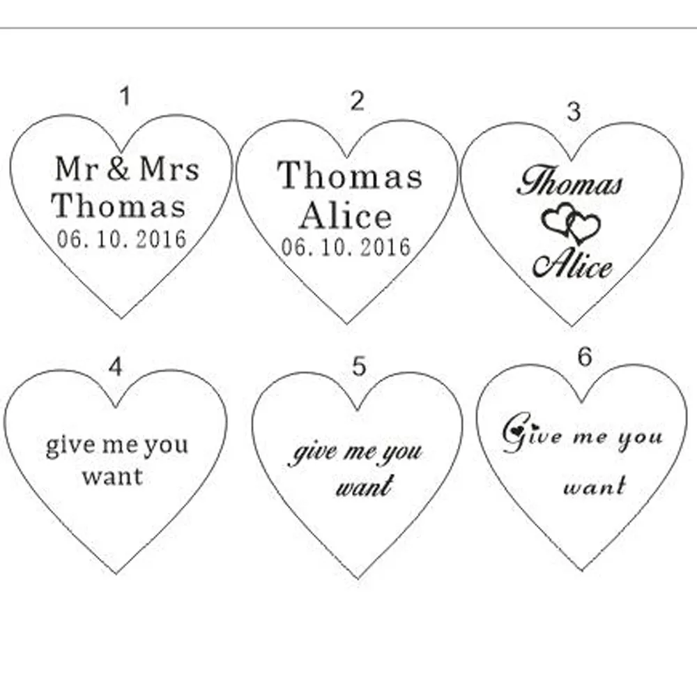 Favor Customized crystal Heart Personalized MR MRS Love Heart Wedding souvenirs Table Decoration Centerpieces Favors and Gi245O