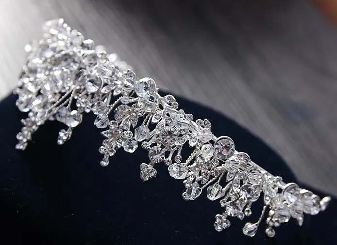 High Quality Shiny New Bead Wedding Crowns Rhinestone Headpieces For Bridal Fashion Hair Jewelry In Stock