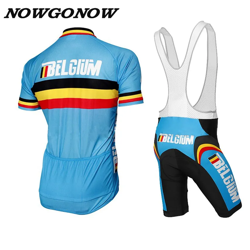 커스터마이징 레트로 벨기에 사이클링 저지 턱받이 반바지 남성 자전거 의류 마모 Nowgonow Pro Racing Ropa Ciclismo Gel Pad Road 177E