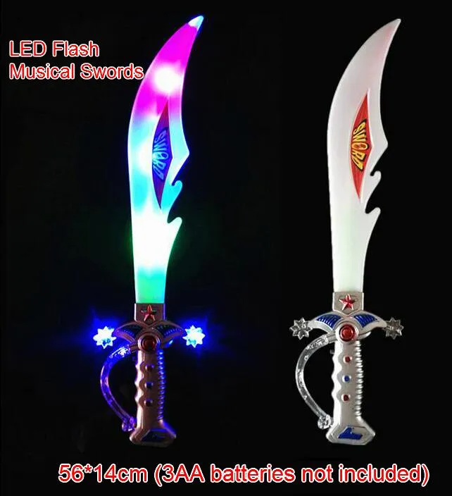 Free EMS Large LED Musical Flash Glow Sword Knife Costume Dress Up Props LED Light Flash Gravity Kids Toy Christmas Gift