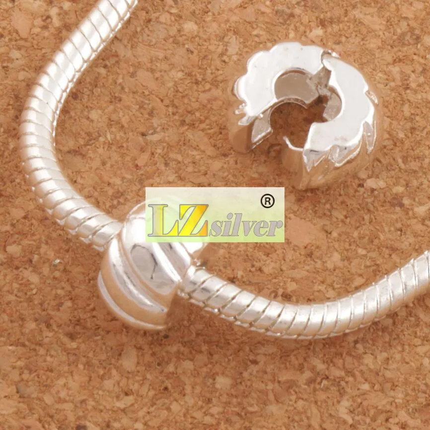 10mm Silver Plated Tone Pumpkin Stopper Big Hole Beads Clip Fit European Charm Bracelets Metals Jewelry DIY L1749253u
