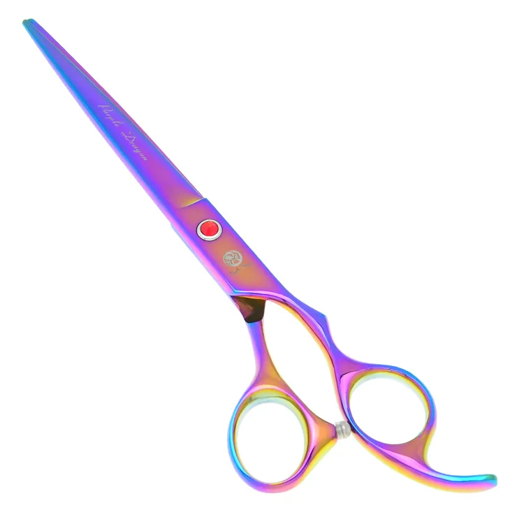 70Inch Purple Dragon Cutting Scissors Thinning Scissors Curved Shears Stainless Steel Pet Scissors for Dog Grooming Tesoura Pup3291341