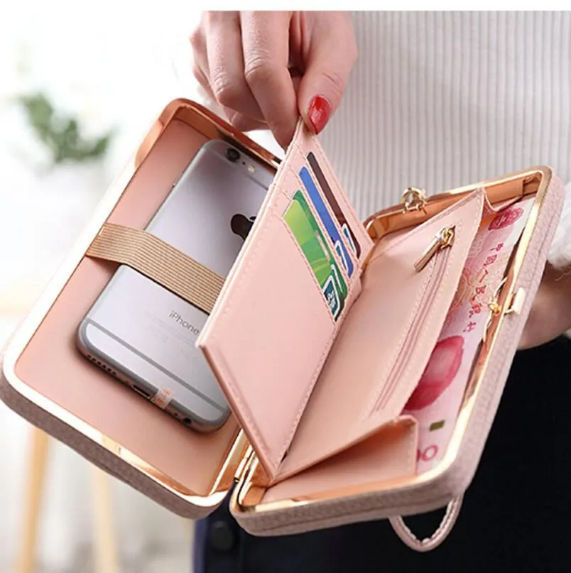 Nouveau arrivée portefeuille de portefeuilles de cartes de crédit en cuir pour femmes portefeuilles filles sac à main portefeuille portefeuilles sacs sacs de sac à main cellule pho266p