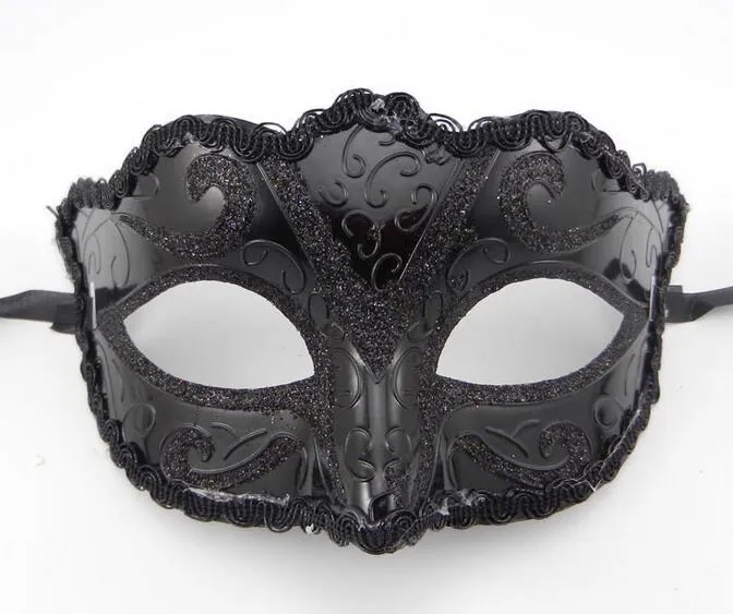 Черные Венецианские маски Маскарадная вечеринка Маска Рождественский подарок Марди Гра Мужской костюм Сексуальная кружевная бахрома с позолотой Женская танцевальная маска G5632746
