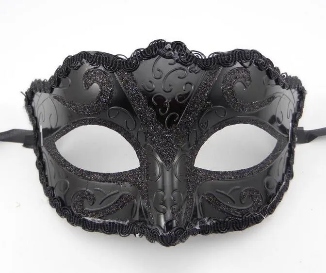 Maschere di Venezia nere Maschera feste in maschera Regalo di Natale Mardi Gras Costume da uomo Maschera da ballo donna con frange in pizzo sexy G563285U