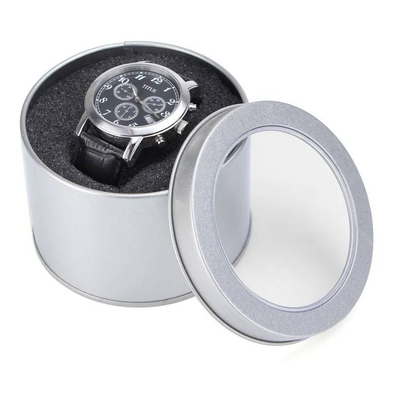 Boîtes d'emballage de montres en métal argenté, de 100 pièces, coffrets de rangement de montres rondes, boîte cadeau 181l