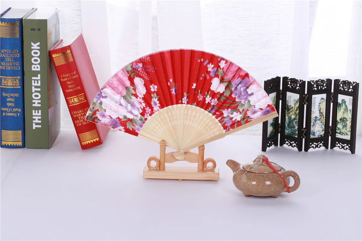 Классический тканевый веер в китайском стиле, шелковый складной бамбуковый ручной веер, сувениры на свадьбу, день рождения, подарки325h