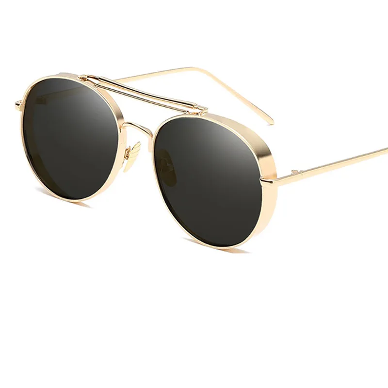 Nouveau 2017 mode Steampunk lunettes de soleil femmes hommes marque Designer Clip sur lunettes de soleil miroir Zonnebril Mannen UV400 Y23218q