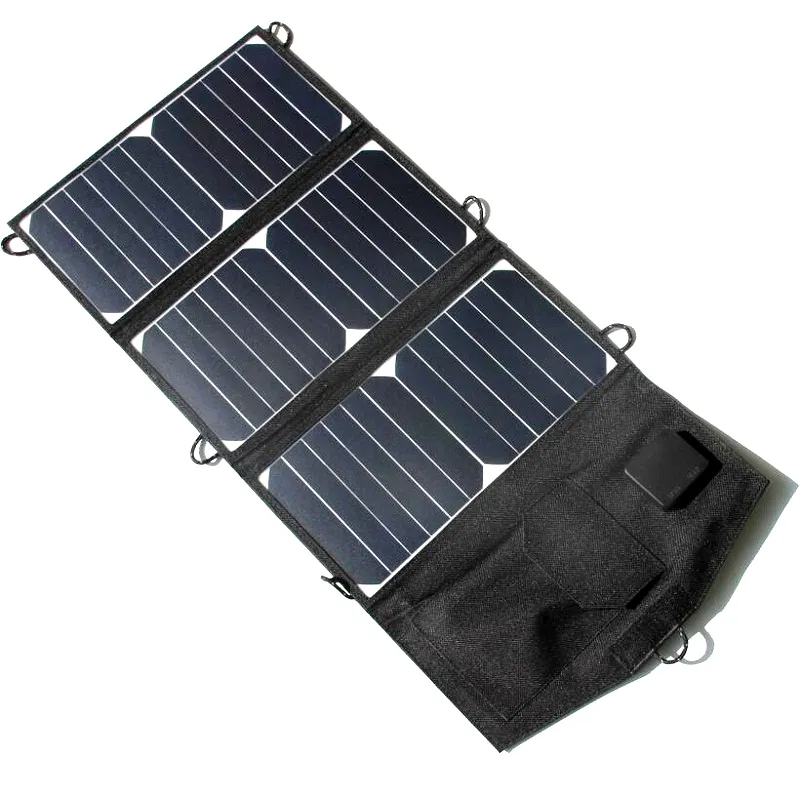 Chargeur solaire pliable de chargeur solaire de panneau solaire de chargeur de rendement élevé pour l'iphone double sortie USB Chargeur de batterie Sunpower livraison gratuite