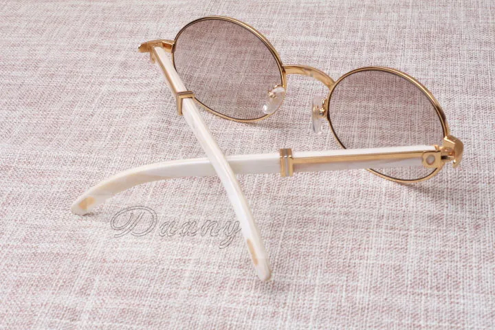 Lunettes de soleil rondes Cornettes de bétail Eyeglasse 7550178 Hornes noires droites naturelles Mentes et femmes Lunettes de soleil Glasess Taille 552351