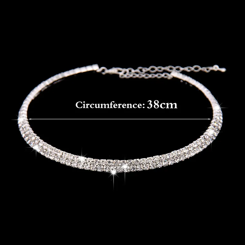 Lyxiga tredelade uppsättningar brud smycken choker halsband örhängen armband bröllop smycken tillbehör mode stil engagemang part295p