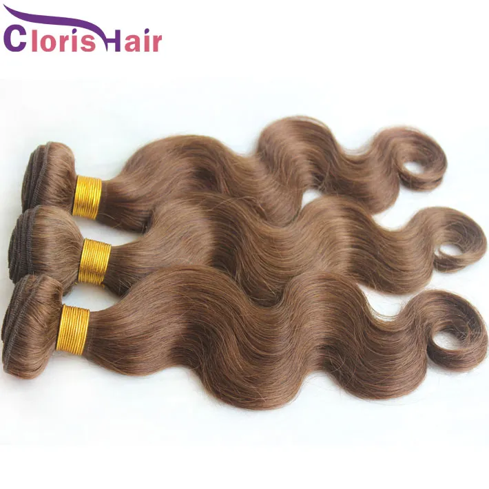 Clearance Sale Mixed Body Wave Malaysian Virgin Human Hair Weave Bundles #4 Dark Brown Wavy Natural Weft Full Bodywave Sew In Extensions