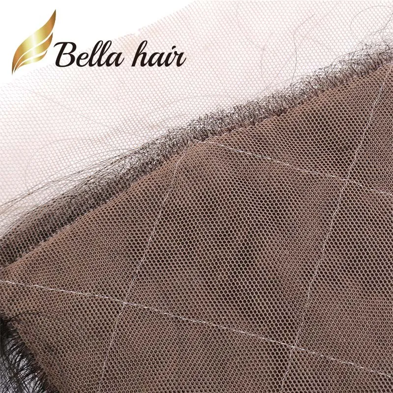 Bella Hair® Flojo onda Cierre de encaje Peinados Peinados Brasileño Virgen Human Hair Base Base Front Top Closures