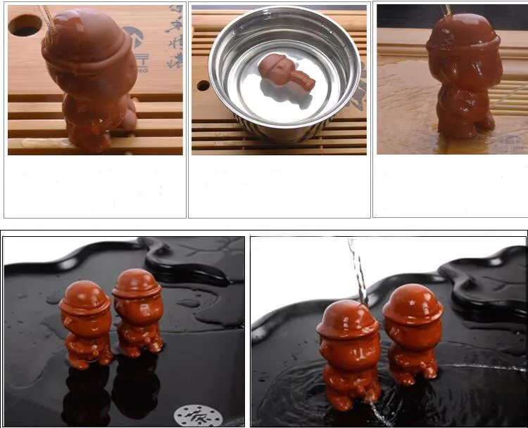 total six pieces purple clay Chinese tea pets creative kongfu tea accessories easy to play T2286G