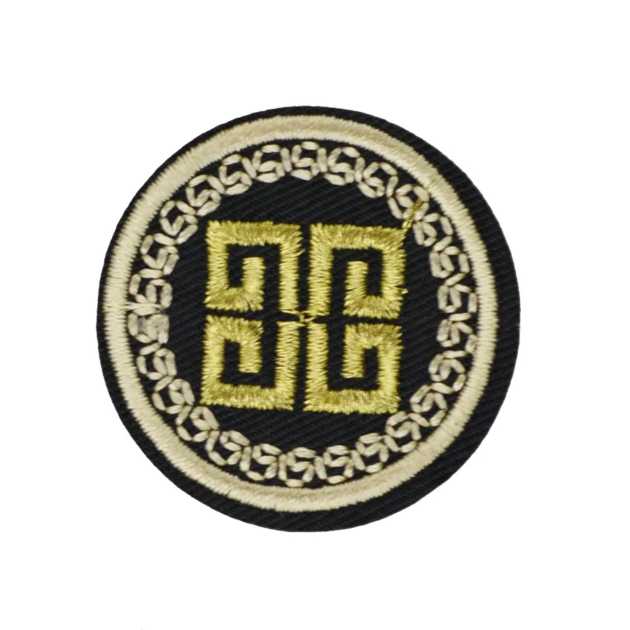 Patchs de broderie de badge de cercle pour vêtements de fer pour vêtements Applique Couture accessoires sur des autocollants Vêtements Fer sur patch DIY