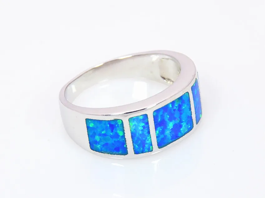 Hele Retail Mode Fijne Blue Fire Opal Ring 925 Verzilverde Sieraden Voor Vrouwen RMF16032601268K