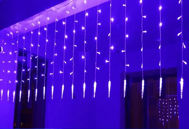 Tatil Aydınlatma 4x0.6 M Icicle Dizeleri Renkli Noel Peri LED Perde Zincir Luminarias Garland Noel Dekorasyon