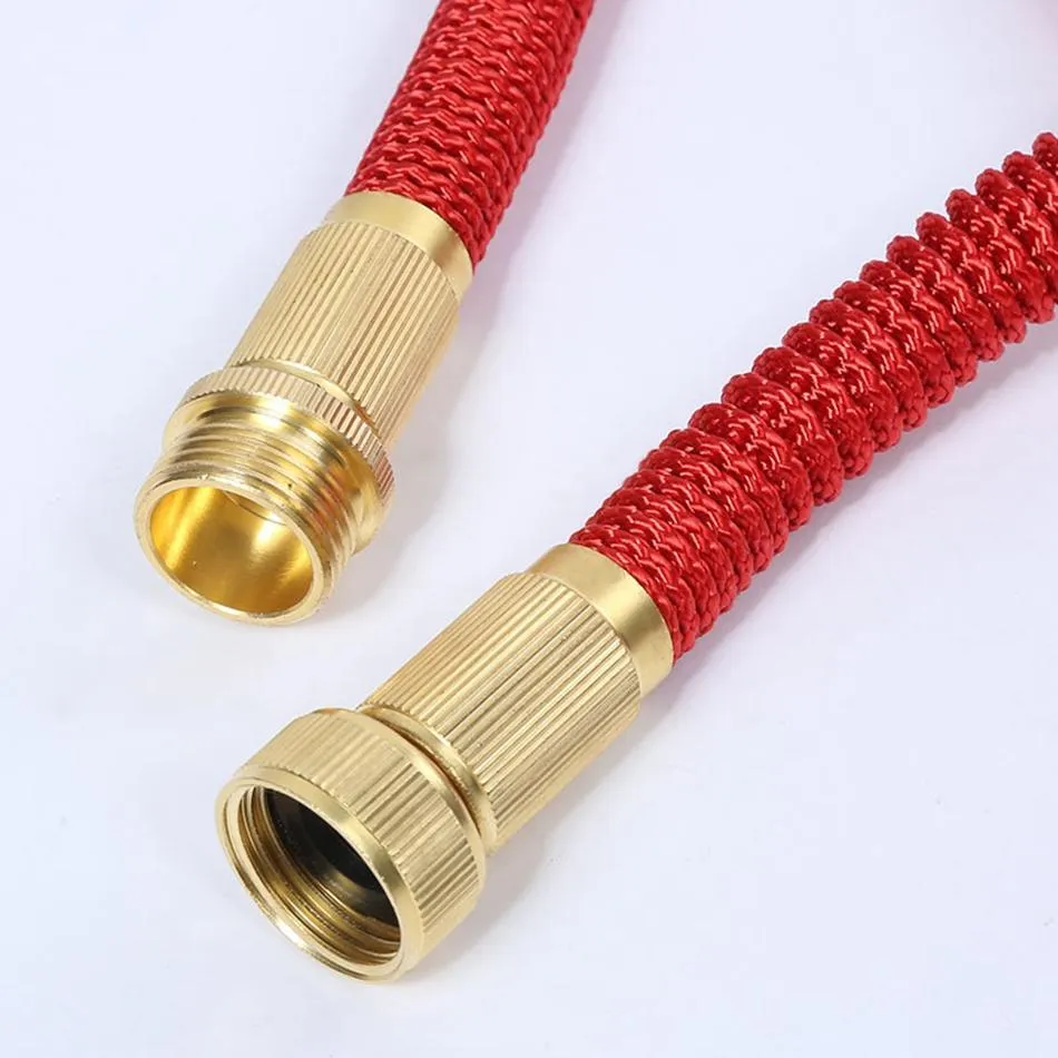 50FT Expandable Garden Watering Hose Flexible Pipe With Spray Nozzle Metal Connector Washing Car Pet Bath Hoses