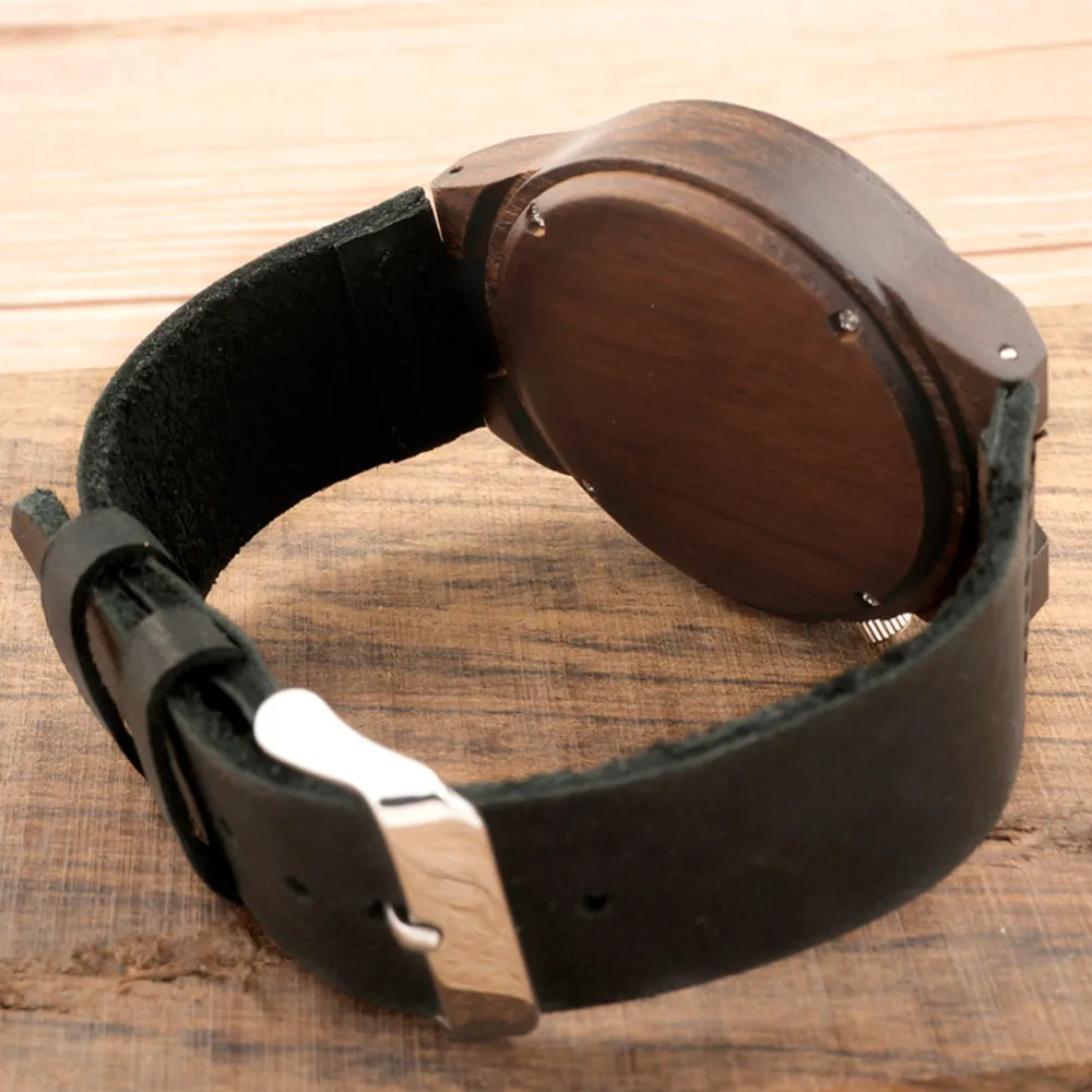 Bobo Bird B14 Vintage Wooden Watches Fasgion Style Wristwatch for Men Green Dial Face سيكون هدية للأصدقاء 1902