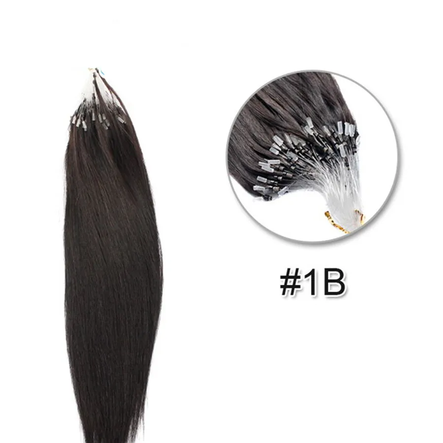 ELIBESS 1g/strand Micro Ring Loop Hair Extensions Brazilian Virgin Remy Human Hair 16''18"20"22"24" available
