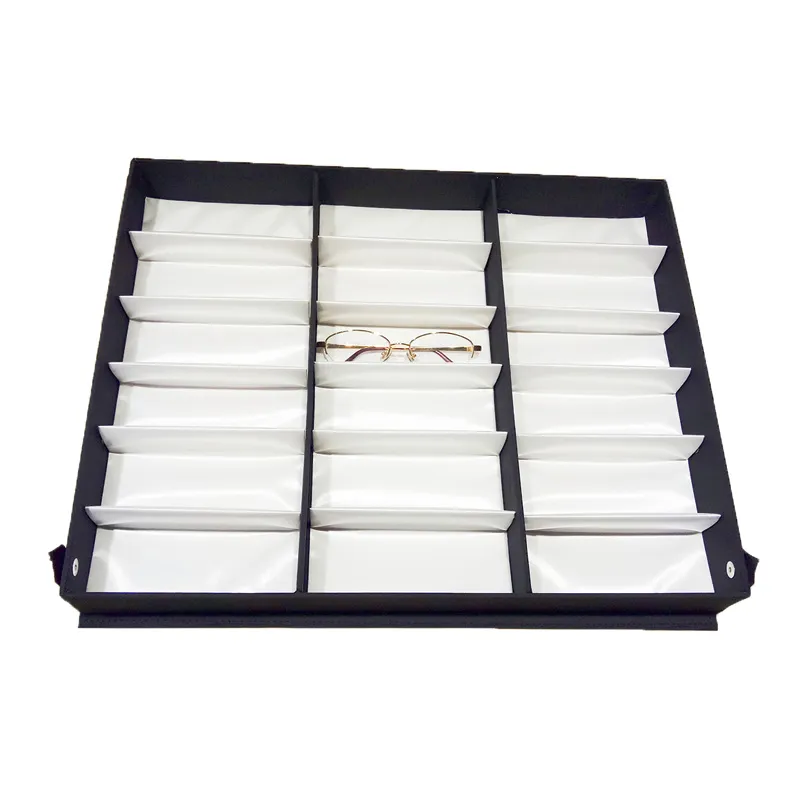 18 Grids Glasses Storage Display Case Box Eyeglass Sunglasses Optical Display Organizer Frames Tray227u