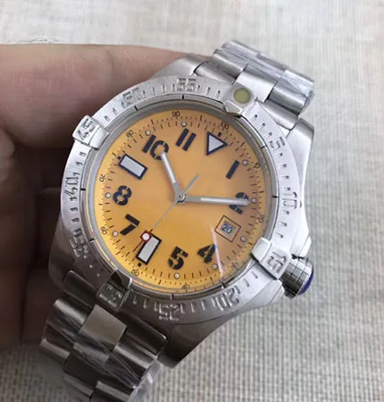 Wysokiej jakości zegarki Mężczyźni zegarek nierdzewna pomarańczowa Seawolf Automatyczna mechaniczna zegarek mechaniczna męska sukienka ze stali nierdzewnej na rękę 254W