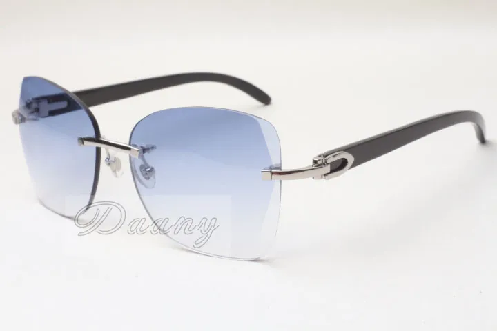 Producenci sprzedający przycinanie spersonalizowane okulary przeciwsłoneczne 8100905 Wysoko jakościowe okulary przeciwsłoneczne Czarne szklanki rogu Buffalo Rozmiar 58-285H