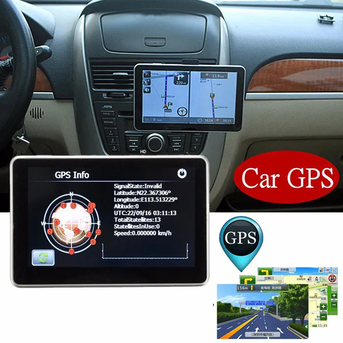 5 pulgadas / 4,3 pulgadas Navegación GPS para automóviles Multilingüe Navegador para camiones 800 MHZ 8GB IGO Primo 3D Maps Bluetooth FM AVIN Funciones