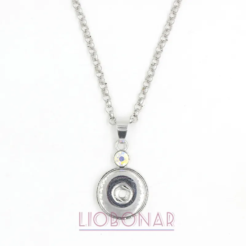 Hela AB Crystal Snap Necklace utbytbara snaphängen Halsband Fit 18mm Snap Button Jewelry Diy Bijoux Collier264q