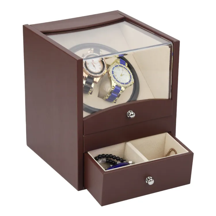 Automatisk Watch Winder in Watch Box 2 Motor Box For Watches Mekanismfodral med låda förvaring Skicka av DHL FedEx Ups Gift Shippin320L