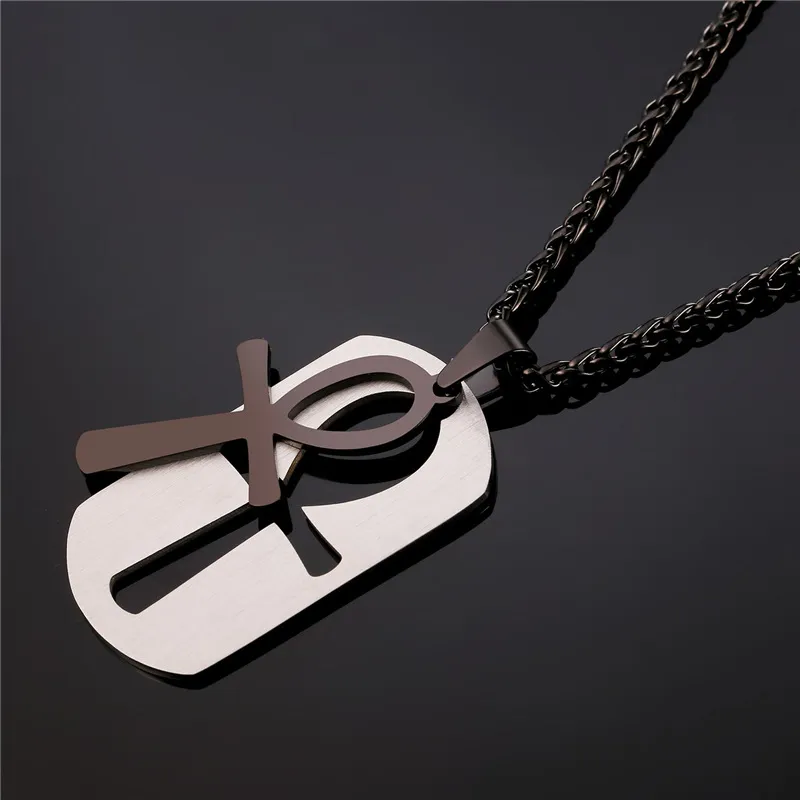 Schlüssel des Lebens Ankh ägyptische Halsketten-Anhänger-Edelstahl / 18K Gold überzog den Schlüssel des Nil-Kreuz-Schmucks