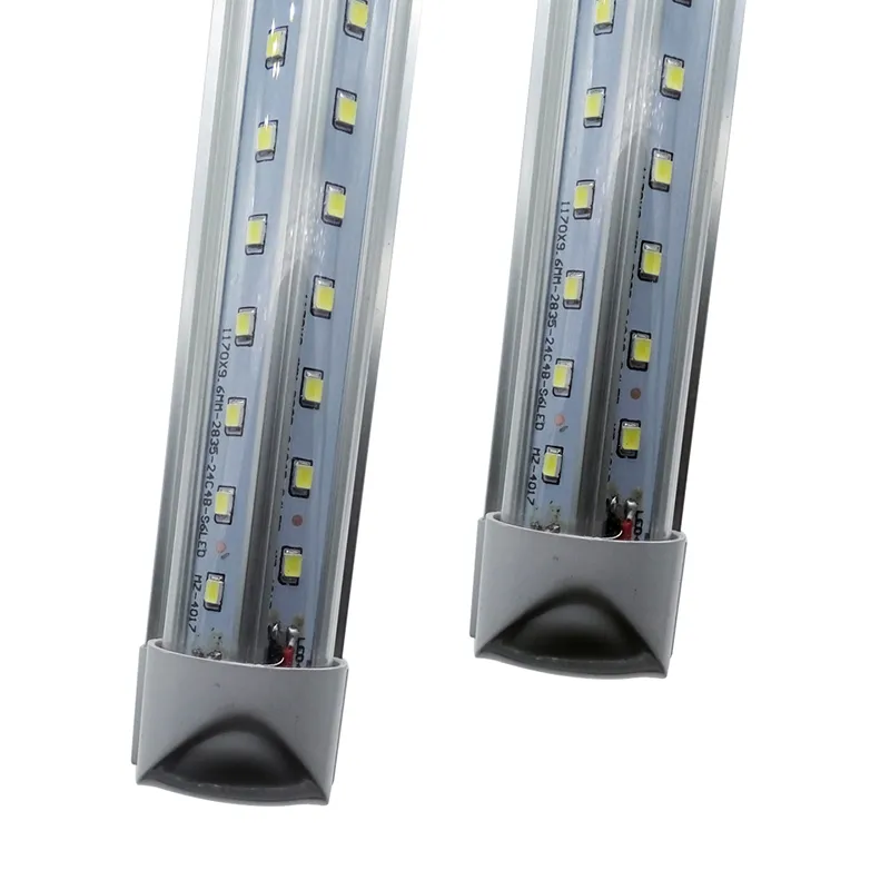 V-Shaped 2ft 3ft 4ft 5ft 6ft 8ft Cooler Door Led Tubes T8 Integrated Led Tubes Double Sides Led Lights 85-265V