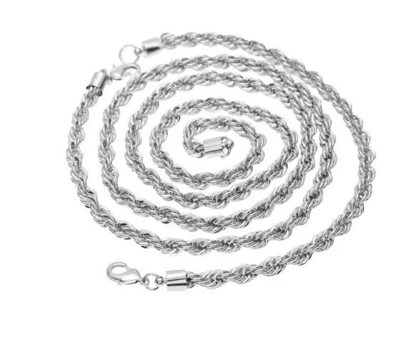 Catena di canapa da uomo Hip Hop 6 5mm CATENA DI CORDA HIPHOP Collana con bracciale placcato oro argento 14K Set342m