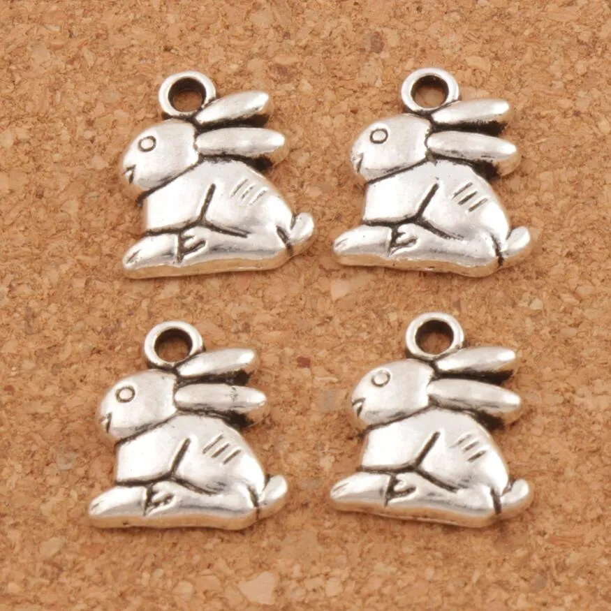 Lapin Lapin De Pâques Charms Pendentifs Antique Argent 13 2x14 3mm Bijoux DIY L498 2017 Mode Jewelry306n