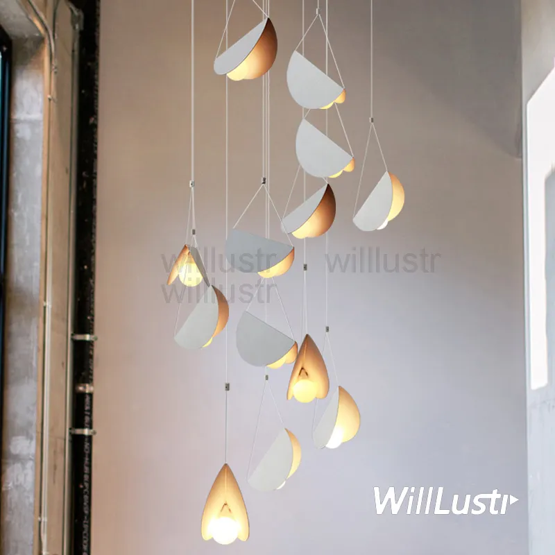 Lampe à suspension en papier plié volant moderne en métal origami art fer LED éclairage suspendu café salle à manger restaurant el bar suspens2552