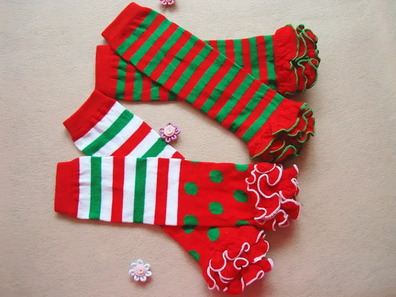 A6346를 레깅스 새로운 유아 아동 레깅스 스타킹 아기 여자 다리 따뜻한 양말 발목 양말 스트라이프 점 순수한면 소녀 크리스마스 선물