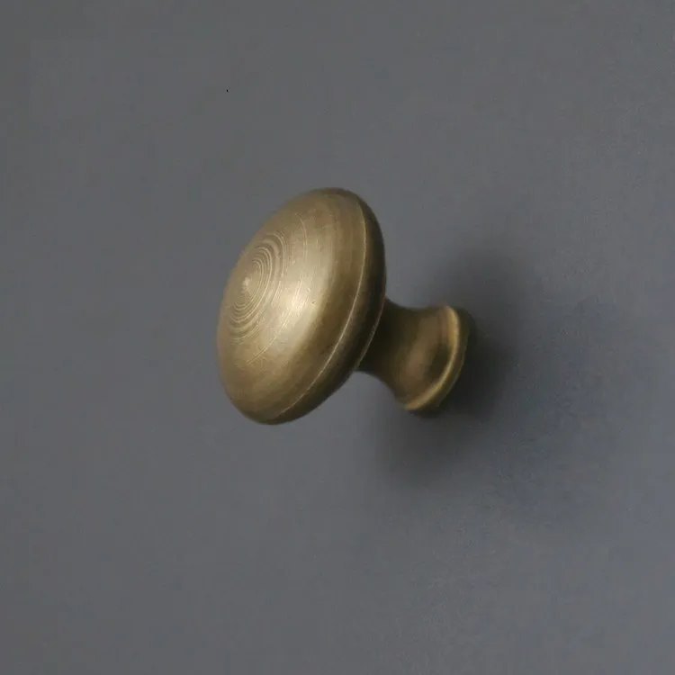 Antique solid simple drawer knob furniture hardware wardrobe shoe door single hole handle round cone pull