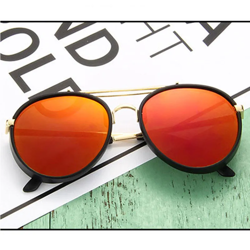 Новые крутые круглые детские солнцезащитные очки в стиле ретро для мальчиков и девочек, детские солнцезащитные очки, брендовый дизайн, зеркальные оттенки UV400 Whole303d