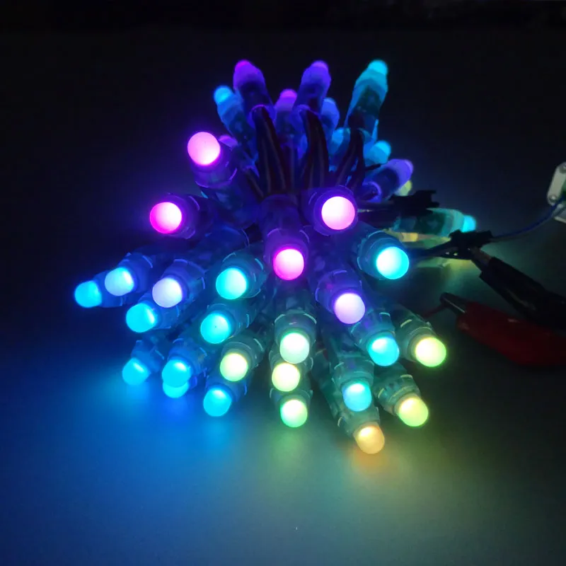 12mm WS2811 led pixel module,IP68 waterproof DC5V full color RGB a string christmas LED light Addressable new ws2801