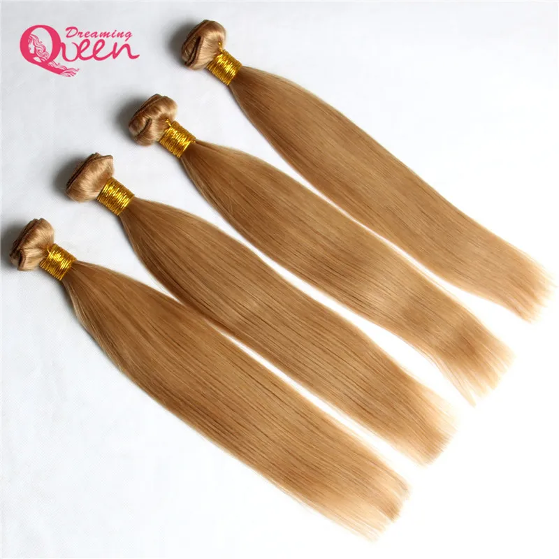 #27 Honey Blonde Color Ombre Brazilian Straight Hair Bundles Ombre Virgin Human Hair Weaves Ombre Human Hair Extension