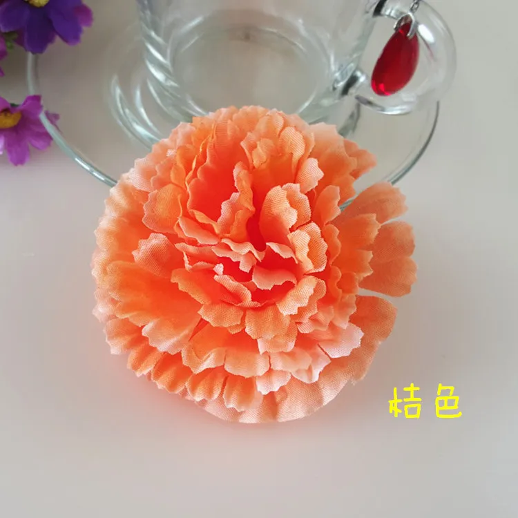 100 peças 9cm cravo artificial decorativo flor de seda cabeça para diy buquê de flores do dia das mães decoração de casa festival supp1880