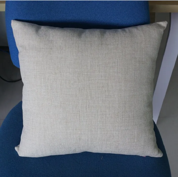18x18 pulgadas Polyester Linen Pillow Case de almohada en blanco Poly arenal de arpillera cubierta de almohada en blanco para imprenta de prensa de calor de bricolaje249d