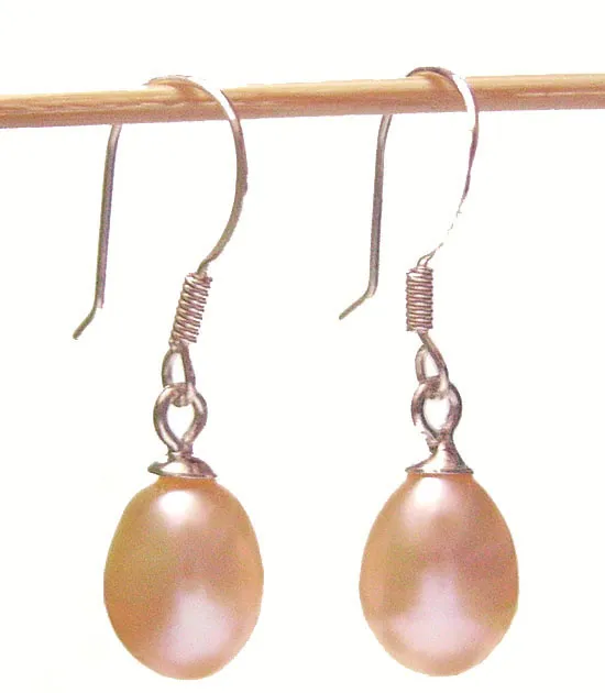 10 pares / lote Pendientes de perla rosada Pendientes de plata Colgelar araña para mujer Regalo de moda Craft Jewelry C03 *