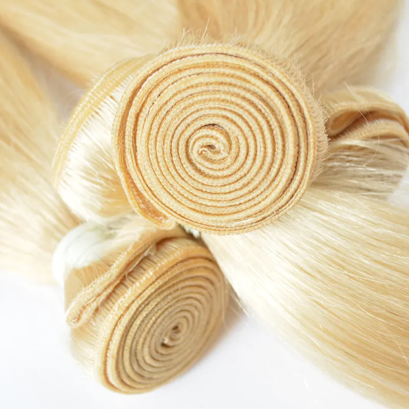 grade 8a 613 blonde color silk straight virgin hair malaysian 100 human hair 50g one bundle 250g one free shedding