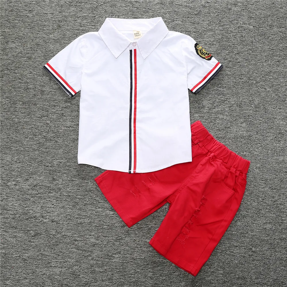 Sunshine Baby Boys Clothing Set Shirt Shorts Summer Barnkläder för pojkar mode pojkar sportkläder