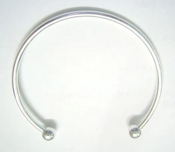 10st Silver Plated Bangle Armband för DIY Craft Murano Jewelry Gift 7 6inch C15272A