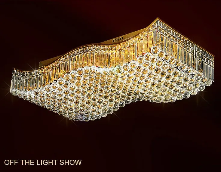 Lustre de cristal retangular luminária de teto simples fonte de luz LED design para sala LLFA286x