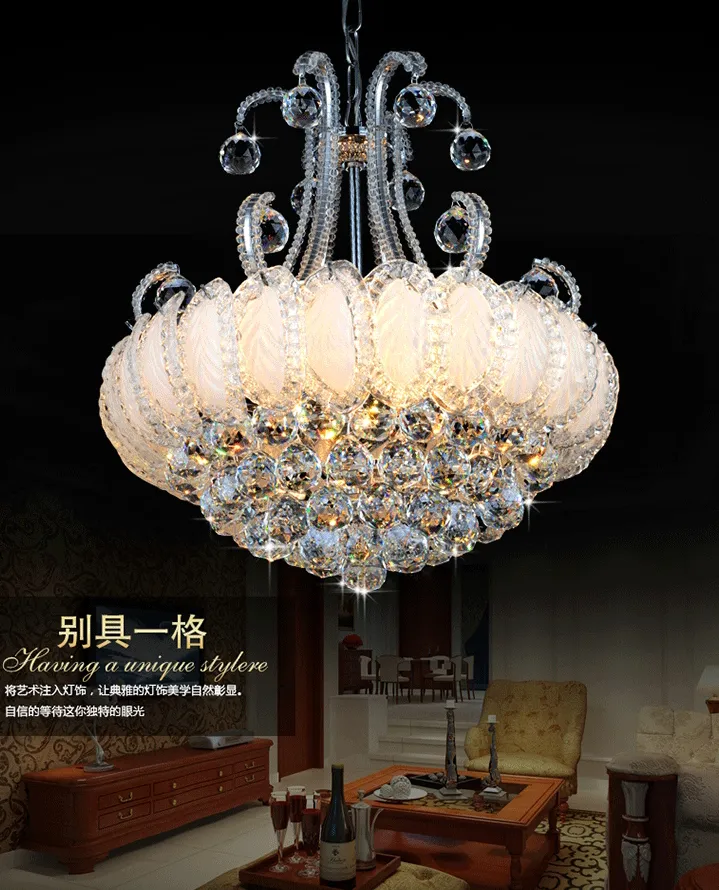 Silver Gold Crystal Chandelier Lighting Fixture Modern Chandeliers Lights Lustres Lamps American European Home Indoor Lighting AC90V-260V