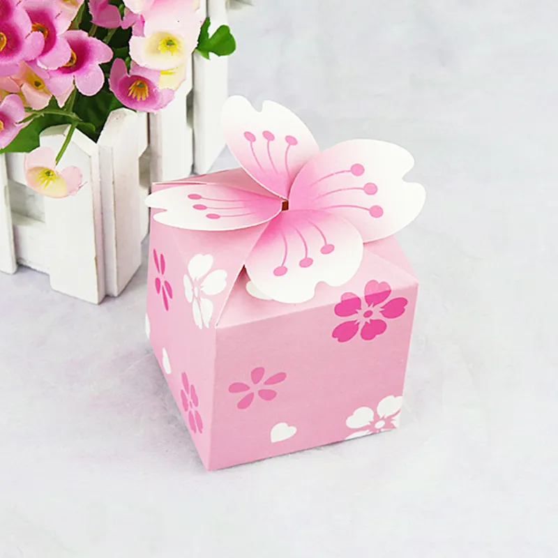 100 unids rosa púrpura flores pétalo moda Wedding Party Favor caramelo caja de regalo