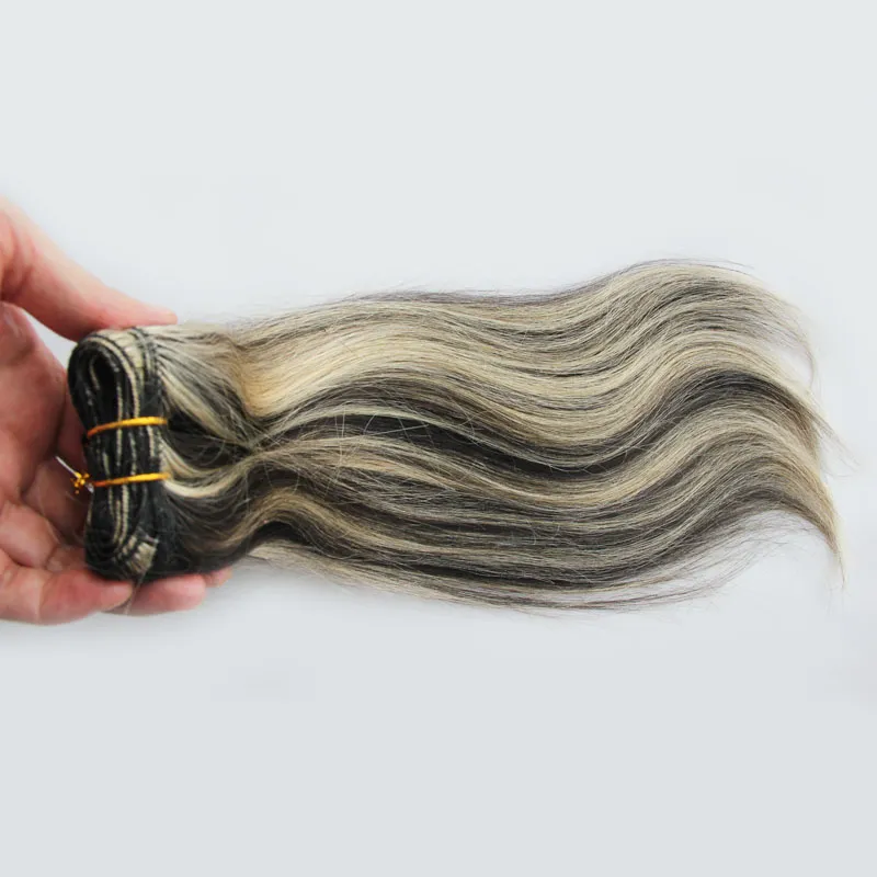 Peruvian virgin hair straight hair extensions bundles 100g human hair extensions weave 1B/613 PIANO COLOR